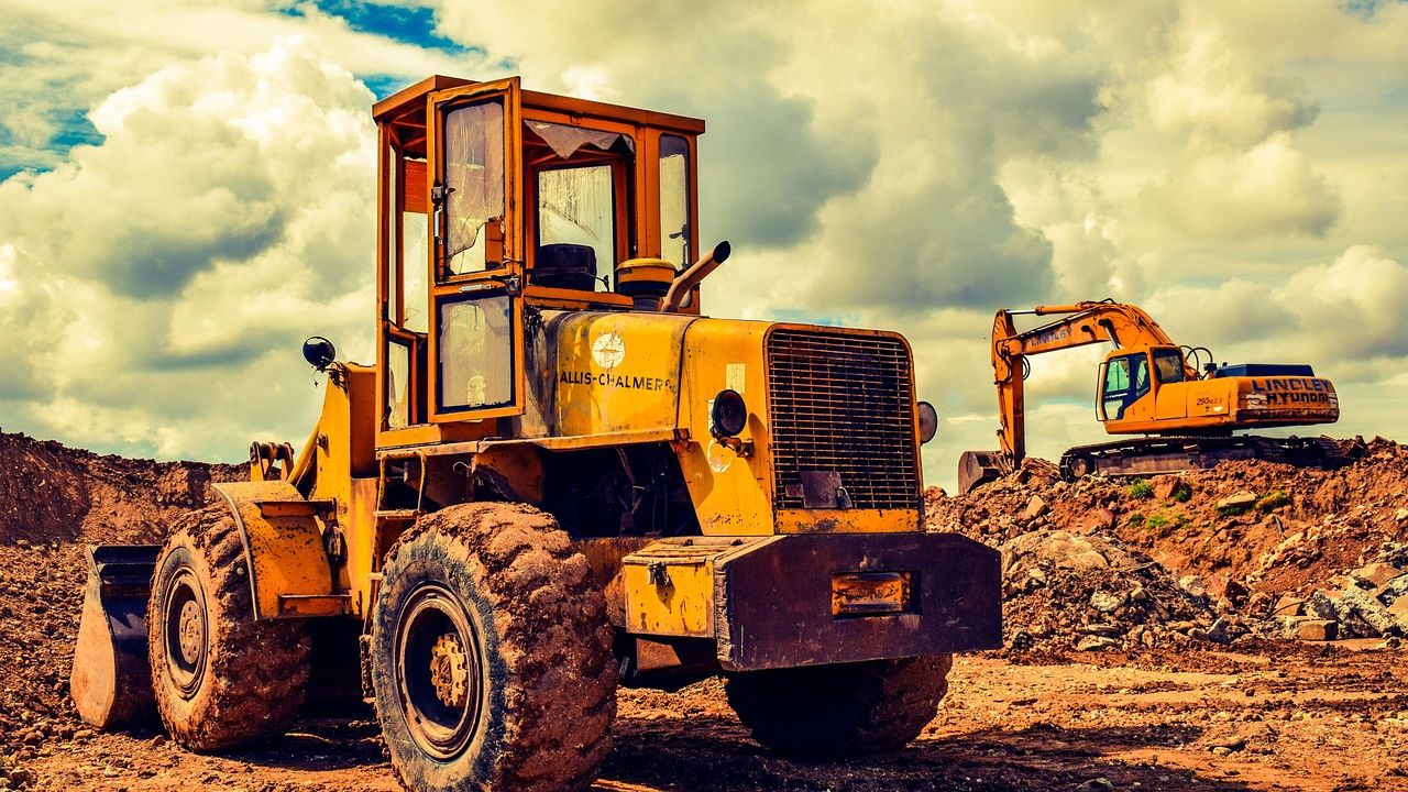 Radlader auf einer Baustelle