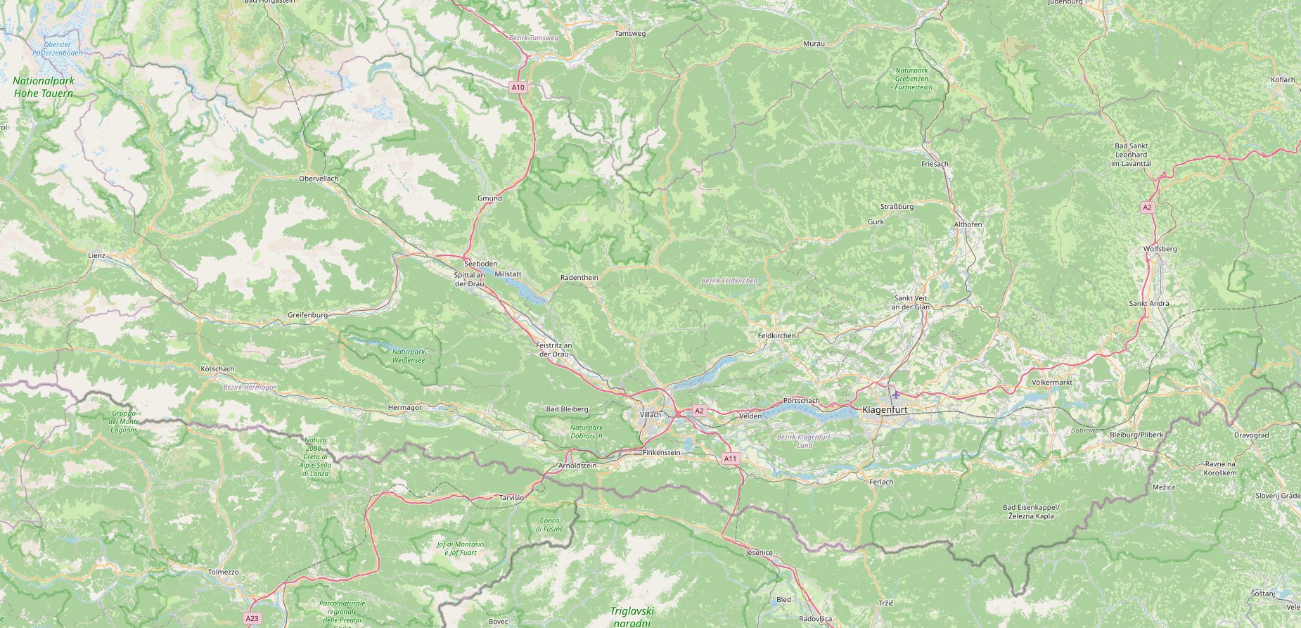 Karte von Kärnten mit den Orten und Reinigungsfirmen